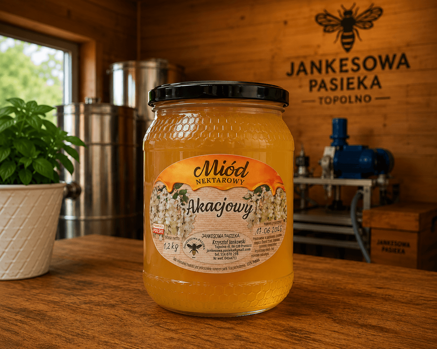 Miód akacjowy – 900 ml (1,2 kg)