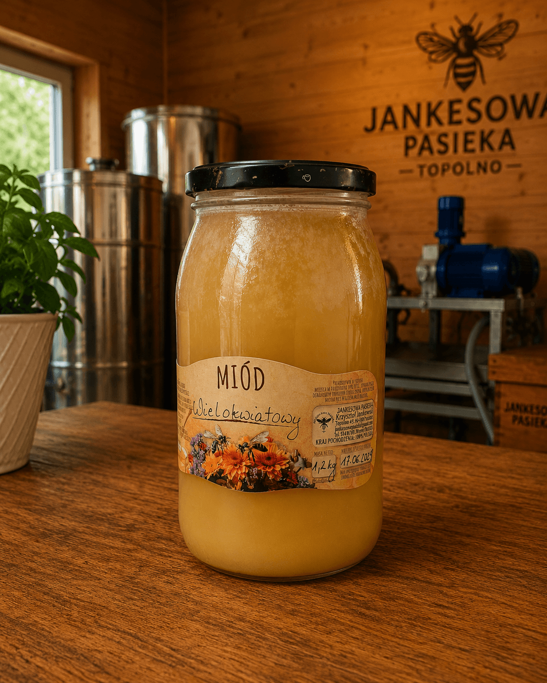 Miód wielokwiatowy – 900 ml (1,2 kg)